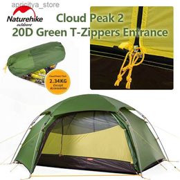 Tents and Shelters Naturehike Cloud Peak Ultralight Tent Outdoor Camping 2 Person Tent Season 4 20D Silicone Hiking Tent with Free Pad T Zipper24327