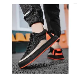 Casual Shoes Fashion Solid Men Breathable Sweat-Absorbant Lace-up Hard-Wearing Sneakers For