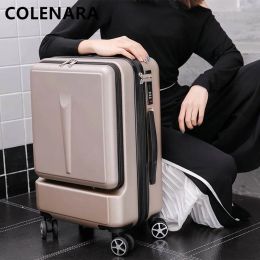Backpack COLENARA 20"24" Inch New Suitcase Women's Front Open Business Laptop Bag Trolley Case Password Box with Wheels Rolling Luggage