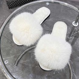 Slippers Slippers 2022 New Womens Winter Simple Words Fur Apartment Soft Home Artificial Warm Bedroom Casual Shoes H2403265L9R