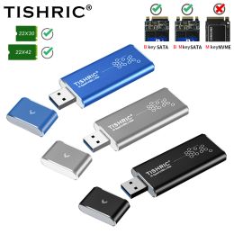 Enclosure TISHRIC M2 SSD Case Enclosure To USB Adapter M.2 NGFF To USB3.0 BKey B+MKey M.2 SATA Protocol External HDD Case For 2230 2242