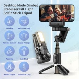Gimbals Smartphone Followup Gimbal Stabilizer Selfie Stick Tripod with Fill Light Wireless Remote for IPhone 14 13 12 HUAWEI Xiaomi