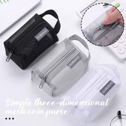 Storage Bags Transparent Mesh Money Pocket Anti-lost Zipper Card Holder For Outdoor Travel