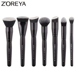ZOREYA Black Makeup Brushes Set Eye Face Cosmetic Foundation Powder Blush Eyeshadow Kabuki Blending Make up Brush Beauty Tool 240313