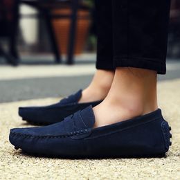 Men Casual Shoes Espadrilles Triple Black White Brown Wine Red Navy Khaki Mens Suede Leather Sneakers Slip On Boat Shoe Outdoor Flat Driving Jogging Walking 38-52 B090