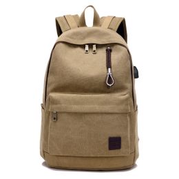 Backpack Women Men Canvas Backpacks Fashion Simplicity Shoulder Bag High Quality Large Capacity Daypack Solid Colour Travel Laptop Backbag