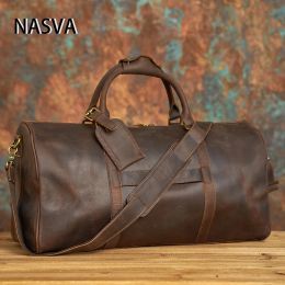 Backpack Nasva Leather Travel Bag Vintage Handbag For Men Shoulder Bags Messenger Bags Duffle Bags Laptop Bags For 15 Inch Laptop