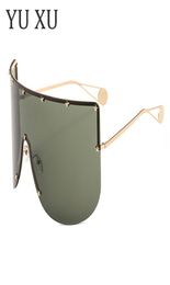 YU XUFashion Women New Oversized Shield Visor Mask Sunglasses2019 Brand DesignerWindproof GlassesOne Peice Big Frame Goggles Sun G9393737