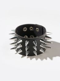 Men Spiked Decor Wide Bracelet Statement bracelet