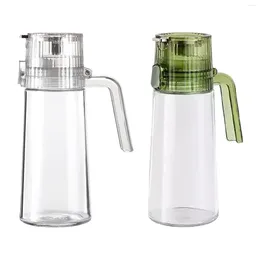 Storage Bottles Glass Oil Bottle Vinegar Cruet Dustproof Easily Clean Pourer Automatic Cap For Soy Olive Blend Rapeseed