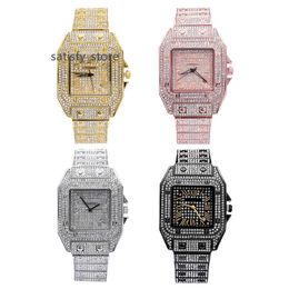 Brand Iced Out Diamond Watch Quartz Gold HIP HOP Watches With Micro pave CZ Stainless Steel Watch Clock relogio