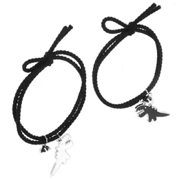 Charm Bracelets Commemorate Dinosaur Couple Bracelet Lovers The Gift Memorial Cotton Rope Festival