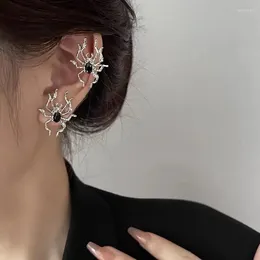 Stud Earrings Trendy Liquid Spider For Women - Minimalist And Unique Clip On Ear Cuff With Punk Style