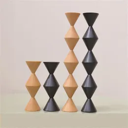 Candle Holders Wooden Candlestick Simple Endless Column Ornaments Creative Table Decoration Holder 2024