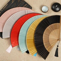 Decorative Figurines Carved Bamboo Folding Fan Wedding Hand Fragrant Party Prop Chinese Wooden Vintage Hollow Antiquity Fans