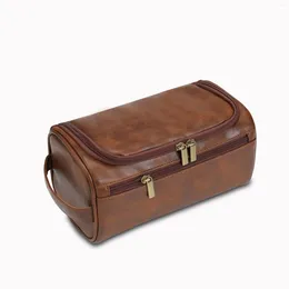 Cosmetic Bags Vintage Luxury Toiletry Bag Travel Necessary Business Makeup Cases Male Hanging Storage Wash Organizer Men Woman
