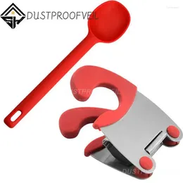 Spoons Easy To Clean Solid Spoon Pick Up Cozy Anti-scalding Clip Kitchen Utensils Hook Operate Safe Non-slip