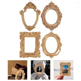 Frames 4 Pcs Decorative Ornaments Po Display Gold Picture Stand For Resin Shelves