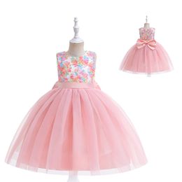 Sweet Pink Jewel Flowers On Girl's Pageant Dresses Flower Girl Dresses Girl's Birthday/Party Dresses Girls Everyday Skirts Kids' Wear SZ 2-10 D327227