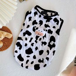 1pc Super Soft Cow Pattern Vest, Stuffed Doll Decor Dog Clothing for Indoor Outdoor