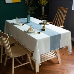 Table Cloth 2 PCS Rectangle Tablecloth For Dining Cotton Linen Fabric Rustic Farmhouse Kitchen Coffee Cover Wholesale XB