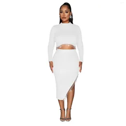 Casual Dresses Female Wear Beach Outing Summer Clothes Kaftan Fahion Bodycon Dress For Women Sexy Vintage Long Sleeved Navel Two Piece