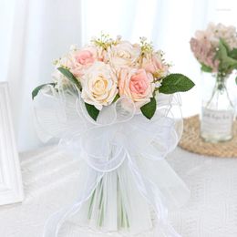 Decorative Flowers 1pcs Simulation Rose Bouquet Festival Wedding Valentine's Day Living Room Decoration Scene Home Decor