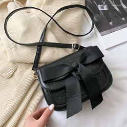 Bag Shoulder Bow Handbag Crossbody Bags For Women Purse All-match Chain Luxury Fashion 2024 Trend Stone Pattern Retro