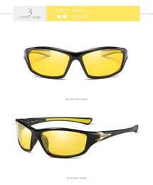 High Quality Mens Day Night Vision Glasses Polarised hromic Discoloration Lens Antiglare UV400 Yellow Driving Goggle Sport1675622