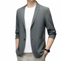 men's Suit Jacket Summer Breathable High Elastic Lightweight Sun Protecti Casual Suit Solid Colour Busin Jacket M-4XL k4J2#