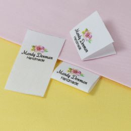 accessories Custom Sewing label, fold, Custom Clothing Labels Fabric Name Tags, Logo or Text, Cotton Ribbon, Custom Design (FR079)