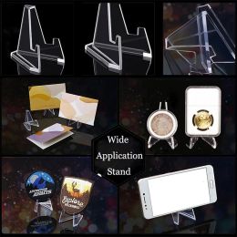 Racks 5/10Pcs Clear Acrylic Display Stands Multisize shelf Coins Stamp Souvenirs Storage Racks Medal Collectibles Phone Holder Stand