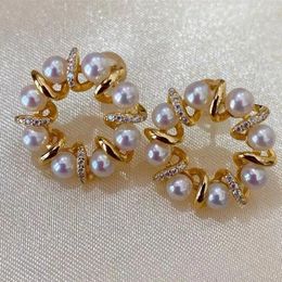 Stud Earrings Natural Freshwater Small Pearl With Multiple Beads Donut Exquisite Craftsmanship And A Sense Of Sophistication