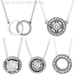 Designer pandoras necklace Pan Family Necklace S925 Sterling Silver Fashionable and Elegant Girl Gift Collar Chain