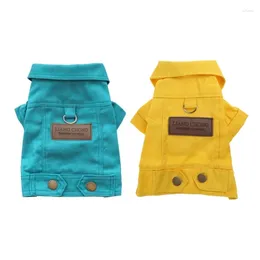 Dog Apparel Pet Tractions Cowboy Jeans Jackets Machine Washable Clothes For Small Dogs Pets Vests Coat Costumes