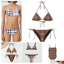 Womens Swimwear Designer Y Swimsuit Solid Bikini Set Textile Low Waist Bathing Suits Beach Wear F Letter Swimming Suit For Women Drop Otq5N