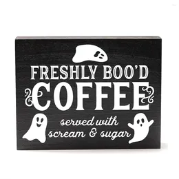 Party Decoration Freshly Booed Coffee Sign Halloween Bar Decor For Kitchen