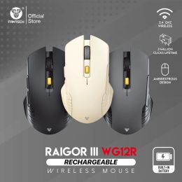 Mice FANTECH RAIGOR III WG12 WG12R Wireless Optical Mouse 2000DPI and 3 Million Clicks Rechargeable Mice Office Mouse for PC Laptop