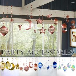 Party Decoration Ramadan 2024 Muslim Star Moon Eid Mubarak Hanging Wall Ornament Supply O8r6