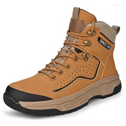 Casual Shoes Men Snow Boots 2024 Fashion Warm Short Plush Classic Leather Outdoor Anti-Slip Winter