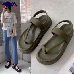 Dress Shoes ASYAPOY Casual Open-toe Women Sandals Non-slip Black Hook Loop Platform Shoe Female Summer Beach