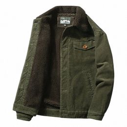 Männer Corduroy Pelzkragen Winterjacke Windjacke Herbst Strickjacke Männlich Vintage Kausal Parka Butt Warm Cott Gepolsterte Jacken F2fX #