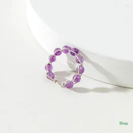 Cluster Rings Dropship Wire Wrapped Crystal Healing Stone Adjustable Fashion Jewellery For Daily Wear Party