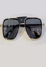 Square Pilot Sunglasses 0263 Gold Metal Black Grey Lens Sun Glasses for Men Gafas de sol UV400 Protection Eye Wear Suit All Faces 1616631