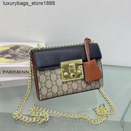 Crossbody Bag Factory Hot Style Double Lock Buckle Bag Printed One Shoulder Chain Moonlight Treasure Box Luxury Small Square Underarm