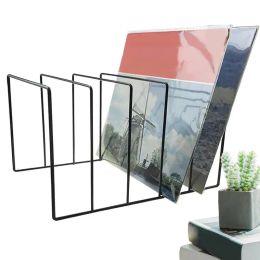 Racks Black Metal Vinyl Record Display Shelf Turntable Record Collection Storage Shelf Exhibit Stand Holder Professional Dropshipping