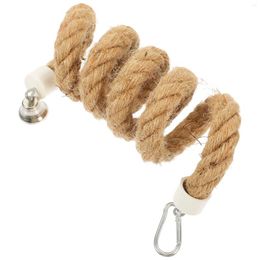 Other Bird Supplies Spiral Hanging Rope Toy Bungee Cord Parakeet Toys For Cage Metal Fittings Hammock