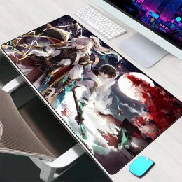 Pads Honkai Star Rail Danheng Mouse Pad Large Gaming Accessories Mouse Mat Keyboard Mat Desk Pad Computer Mousepad PC Gamer Mausepad