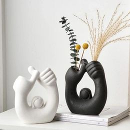 Vases Abstract Art Praise Vase Ornaments Living Room Flower Arrangement Decoratie Accessoires Nordic Moderne Decor