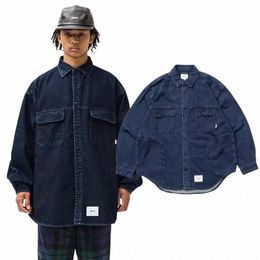 city Boy Blue Wtaps Denim Jackets Men Women 1:1 Wed Single Breasted Shirts Cowboy Jeans Coats Japan Z9b8#